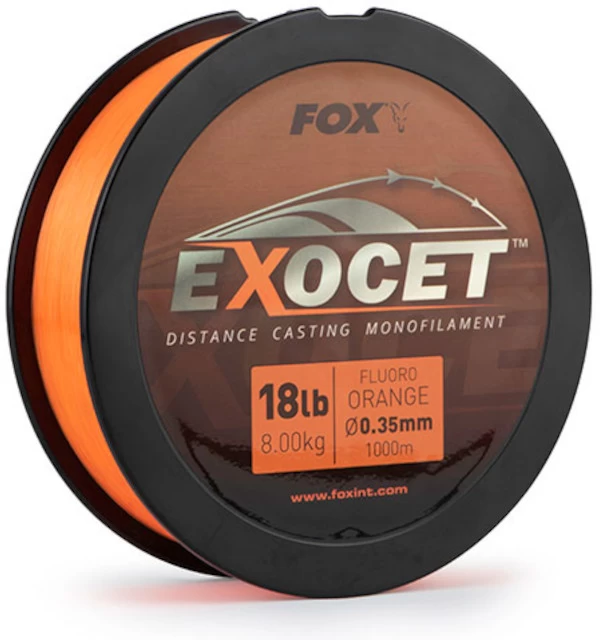Fox Exocet Fluoro Orange Mono 0.35mm 18lb/8.0kg (1000m) 1 Fox Exocet Fluoro Orange Mono 0.35mm 18lb/8.0kg (1000m)