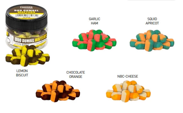 Carp Zoom Duo Dumbel Wafters 8x12mm 15g Lemon-biscuit 1 Carp Zoom Duo Dumbel Wafters 8x12mm 15g Lemon-biscuit