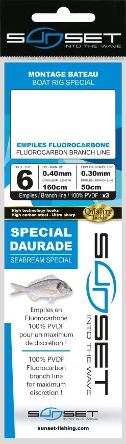 Sunset BDL Boat RS Competition Special Seabream Fluorocarbon Rig 0,40mm Size 4