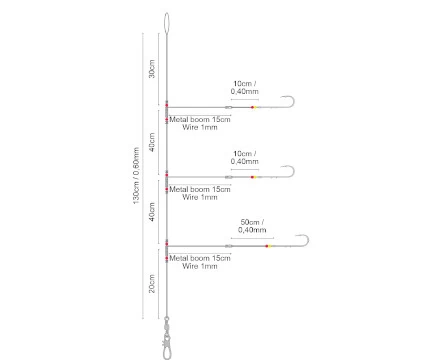 Spro Salt Rig 23 Metal Boom Baitholders 1/0 1 Spro Salt Rig 23 Metal Boom Baitholders 1/0